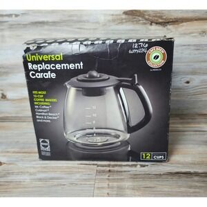 Cafe Brew Medelco 12 Cup Universal Replacement Glass Coffee Carafe GL312 Black